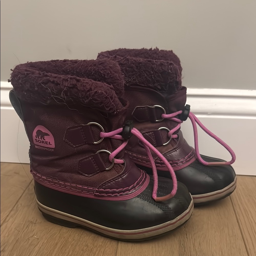 Sorel Kids Waterproof Boots - Purple and Black